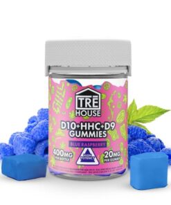 Tre House D10 HHC D9 Gummies Blue Raspberry 400mg