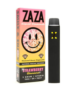 zaza 2g disposable liquid diamonds d9 thcp strawberry banana 1